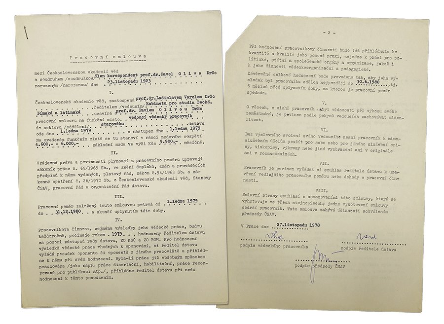 Pracovní smlouva, 1978